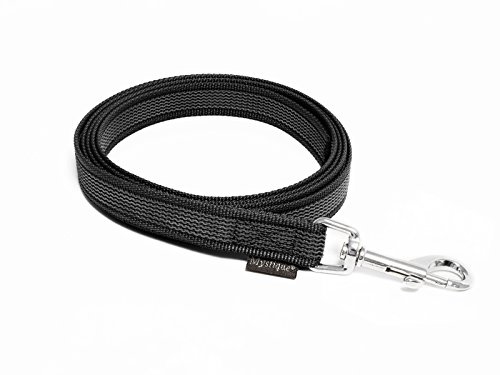 Mystique® Gummierte Leine 20mm ohne Handschlaufe Standard Karabiner schwarz 2m