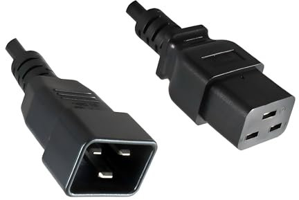 DINIC Kaltgerätekabel, Verlängerungskabel C19 auf C20, VDE (3,00m, schwarz)