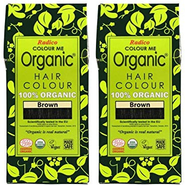 Radico Braun 2er-Pack Colour Me Organic Pflanzenhaarfarbe (bio, vegan, Naturkosmetik) braunx2