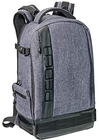 PEDEA DSLR-Kamerarucksack Fashion mit Displayschutzfolie für Panasonic Lumix DMC-G2 / Pentax K-S2 / Ricoh GR II / Sony Alpha 68 / Canon EOS 6D Mark II 80D 750D 800D 1000D 4000D, grau