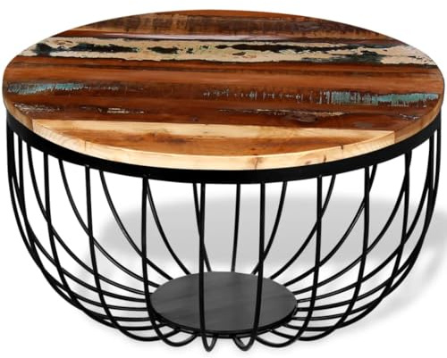 vidaXL Couchtisch Aufgearbeitetes Massivholz Kaffeetisch Beistelltisch Tisch