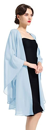 BEAUTELICATE Femme Elégant Écharpe Étole Châle Foulard Boléro en Mousseline de Soie pour Robe de Soirée Mariage Mariée Cérémonie Cocktail
