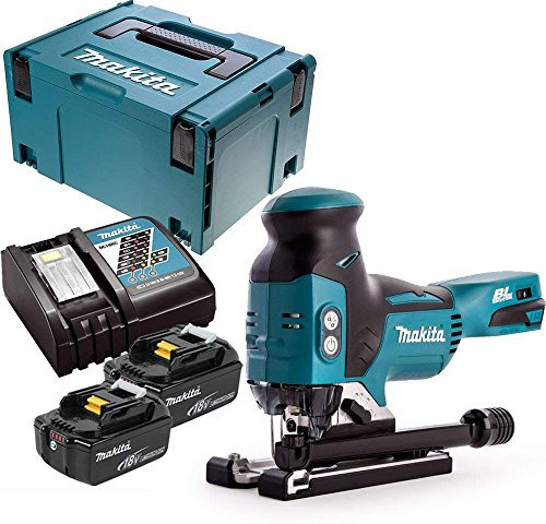 Makita DJV181Z 18V Brushless Jigsaw with 2 x 3Ah Batteries, Charger, Case