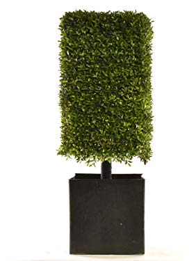 Pandecor Siepe Artificiale di bosso Rettangolare in Vaso Nero 30 x 30 x h. 91 cm