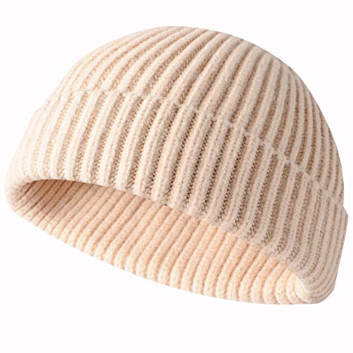 JFAN Beanie Hat Swag Miki Hat Casquette de Baseball Bonnet de Trawler Cap Chapeau de Crâne à Revers Bonnet de Pêcheur Beige,Taille Unique