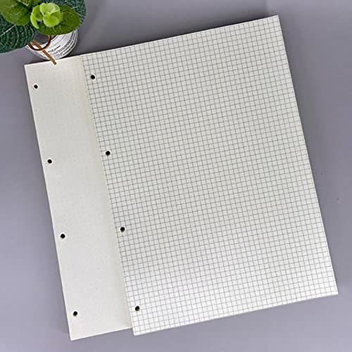 Colorful Füllpapier | 29cm x 20.8cm (A4) | 4-fach gelocht, lose Blätter Nachfüll Handbuch Notiz Tagebuch Kraftpapier Notebook Ersatzkern für 4-Ringbücher, 80 Blatt pro Packung (Gitter)