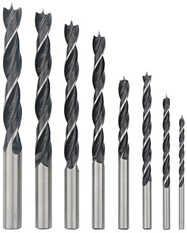 Pxyelec 8 Stück Holzbohrer Set, 3–10 mm Spiralbohrer für weiches, hartes, furniertes und laminiertes Hol
