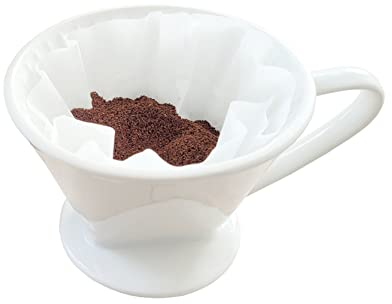 Kaffeefilter Keramikfilter Permanentfilter Filter Größe 4 für Filtertüten 1x4 1 Loch Wiederverwendbar ca. 765 Gramm Gewicht für einen sehr sicheren Stand