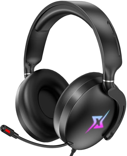 targeal Gaming Headset with Microphone for PC, PS4, PS5, Switch, Xbox One, Xbox Series X|S - 3.5mm Jack Gamer Headphone with Noise Canceling Mic-908 Black