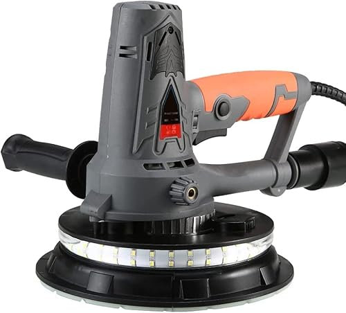 Ponceuse à cloison sèche 1250 W Ponceuse à cloison sèche électrique avec bande LED, ponceuse à tôle légère, avec vitesse variable 1200-2500 tr/min, ponceuse électrique, avec sac sous vide, ponceuse mu