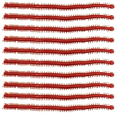 60 cebos de pesca suaves, gusanos de plástico suave, señuelos de pesca locos, cebo loco, señuelo de pesca realista de olor a pescado, cebos de lombriz de tierra, marrón