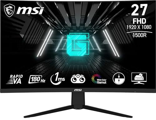 MSI G27C4 E3 Écran Gaming incurvé - Dalle Rapid VA 1500R, 1920 x 1080, 180 Hz / 1ms, AdaptiveSync - DP 1.2a, HDMI 2.0b CEC