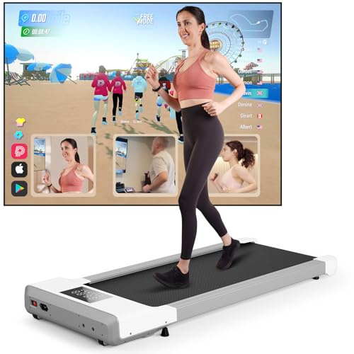 DeerRun Walking Pad Raceable,Max 136kg 159kg Walking Treadmill for Home Suitable for High-tech Wearables, Under Desk Treadmill with Multi-Runner Races,APP Control for Home&Office,Door to Door Delivery