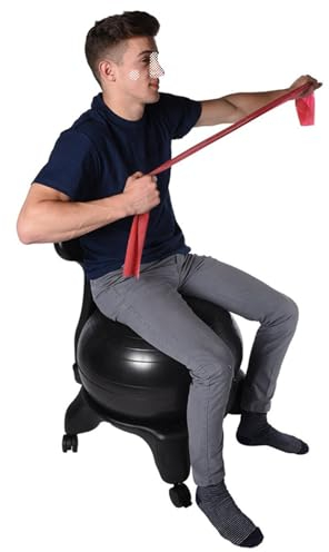 CMYUN Sitzball Ergonomischer Schreibtisch-Ballstuhl für Erwachsene, Gymnastikballsitz zur Ausrichtung der Wirbelsäule, Extra Dicker Yoga-Bürostuhl mit Rollen, Ball und Fußpumpe
