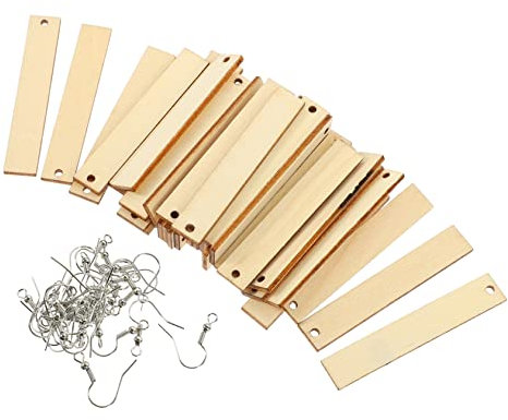 SHINEOFI Holzohrringe Zur Herstellung Ohrringe Rohlinge Holzohrringe Ohrringanhänger Ohrring Tags Mit Ohrhaken Ornament Für Frauen Diy Schmuck Zubehör Material