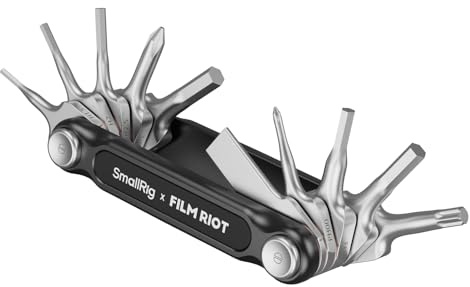 SMALLRIG x FILM RIOT 10-in-1 Set di Utensili Pieghevoli con Cacciaviti e Chiavi Esagonali, Posizionamento Multi-angolare, Design Portatile e Compatto (nero) - 4375