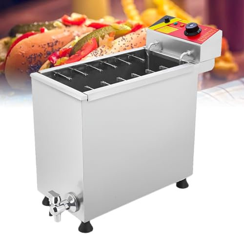 Commercial Electric Fryer, Countertop Stainless Steel Kitchen Fat Fryer Frying Machine, Automatic Cheese Hot dog Sausage Grill Stove Sticks Fryer, for Chips French Fries Donuts