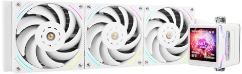 Thermalright Elite Vision 360 ARGB White AIO CPU Liquid Cooler,IPS LCD Screen with 320*320 Resolution,for AM4/AM5/Intel LGA1700/1851,’2.73 inch’Magnet-Absorbent LCD Screen for Images,White PC Cooling