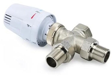 DEYIN 1/2 3/4 1 Messing Dreiwege-Thermostatventil DN15 DN20 DN25 Automatisches Temperaturregelventil Fußbodenheizung(1/2)