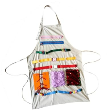 Gralara Couverture sensorielle et tablier éducatif pour seniors, jouet interactif, Blanc