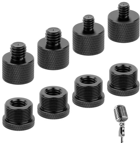 8 Pièces Adaptateurs de Pied de Micro,Vis Adaptateur 5/8 Mâle à 3/8,5/8 Mâle à 1/4,Adaptateurs pour Pied de Micro,Filetage de Vis Adaptateur de Support de Micro pour Microphone,Caméra,Trépied
