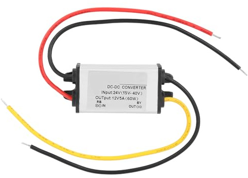 SiRyder DC-DC Step Down,Trasformatore 24V DC-DC Converter Da 24V a 12V 5A Piccolo contenitore in alluminio Bucks per Auto Camion Veicolo Barca