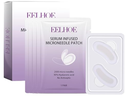 4 Paar Microneedle Patch,Microneedling Patches,Dissolving Microneedle Eye Patches,Dissolving Microneedle Augenmaske Entfernen Augenringe,Reduzieren Fältchen und Schwellungen