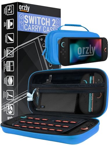 Orzly Funda de Transporte para Consola Nintendo Switch 2 2025 de 7.9 Pulgadas, Funda rígida con Almacenamiento Inteligente para Accesorios y Bolsillos de Juegos, Edición de Caja de Regalo