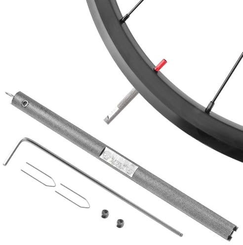 HOUSON Attrezzo per raggi della bicicletta, in acciaio inox, con testa intercambiabile e manico antiscivolo, per doppi cerchi e bici da strada/mountain bike