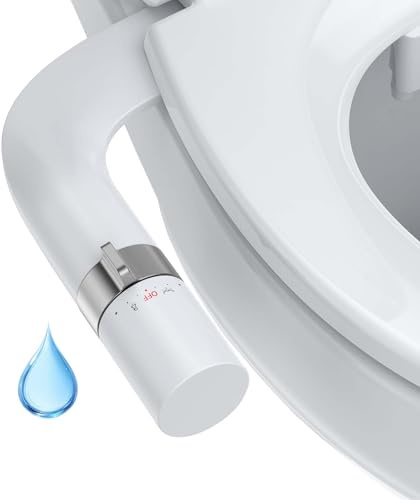 Ultra-Slim Cold Water Bidet, Non-Electric Bidet Attachment for Toilet UK with Self-Cleaning Dual Nozzles (Frontal & Rear Wash), Adjustable Water Pressure, Easy Home Installation