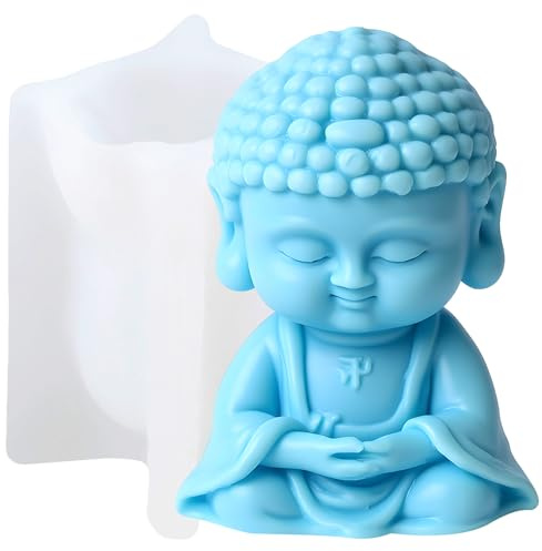 XIAOSHUI Moule à bougie Bouddha - Moule en silicone pour bougies - Pour la fabrication de bougies d'aromathérapie - Gypsum - Décoration d'intérieur