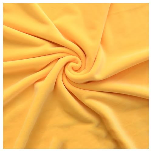 tessuto spandex a metro, Tessuto in velluto for tappezzeria, sartoria, tende, 38 colori, 50x160 cm(Golden)