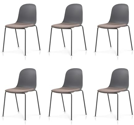 KHG 6er-Set Esszimmerstühle Küchenstuhl stapelbar, 120 kg, bis 120