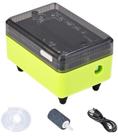 Fish Aerator - Rechargeable Transparent Bubbler for Live Fish, Portable Oxygen Pump with Quiet Motor, Battery Powered Solution for Camping, Pond, Outdoor, Travel, Home, Boat, Salt and Freshwater