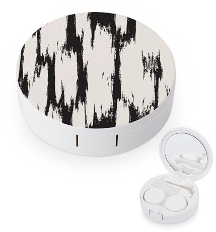 fkgvwo Contact Lens Case Black and White Contact Lens Box Travel Kit Portable for Travel & Home