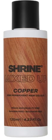 Shrine Mixed Up Semi Permanent Colour Copper 125ml | Pre-mixed with nourishing ingredients | Ready-to-use hair colour | Vegan and Cruelty Free | Quick application | Locks Moisture and prevents dryness