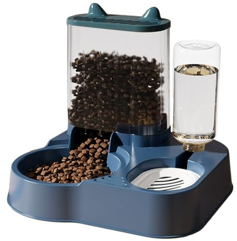 Automatischer Katzenfutterspender – Anti-Kipp-Futterspender, tragbarer starker Wassernapf, stabiles Design, großer Aufbewahrungsbehälter | Praktische Fütterungslösung für die tägliche Essensplanung be