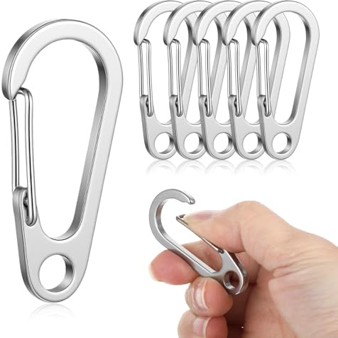Stainless Steel Carabiner Clip, 5 Pcs Heavy Duty Carabiner, Quick Release Hooks, Spring-Snap Hook for Key Chain Hammock Swing Set Outdoor Travel Camping Fishing Hiking (2.17 Inch)