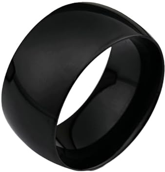 Whoiy vigselring rostfritt stål med gravyr inuti, 11,5 mm breda herrringar polerade förlovningsringar vigselringar silver/svart/guld bred personlig herrbandring storlek 54–67, 57 (18.1