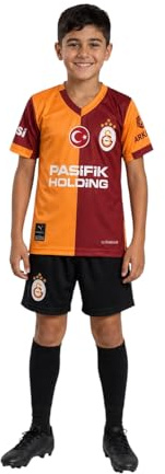 Generisch Galatasaray Fußball Set Kinder – Trikot Tshirt und Shorts – 2 teiliges Fußball Outfit mit 5 Sternen – Sport Set für Training und Freizeit - rot, schwarz