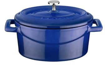 Lava Cookware LV O' TC 10 K2 Mini pirofila Ovale da Forno, Dimensioni 9 x 12 cm, Ghisa, Blu