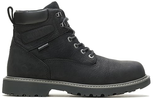 Wolverine Men's Floorhand Waterproof Steeltoe 6 Work Boot, Black, 10.5M