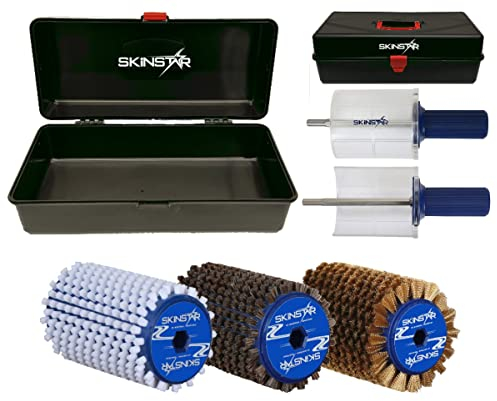 SkinStar Komplett Bürsten Set Rotorbürste WorldCup Wachskoffer 6-teilig 120mm