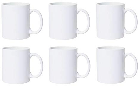 Kaffeebecher Kaffeetassen Espressotassen Porzellan Weiß 6 Stück Set Modellauswahl, Modell:300 ml gerade Form