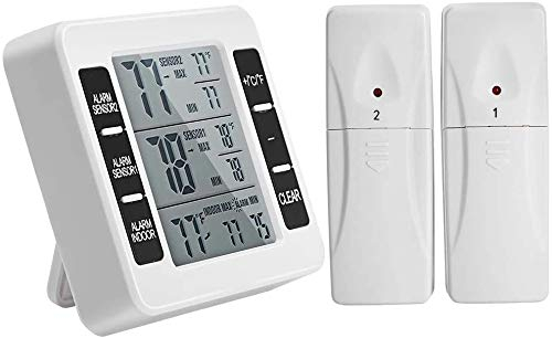 funkthermometer für kühlschrank und gefrierschrank with real-time temperature monitoring and alarm alerts | wireless fridge thermometer for precise food safety control | ideal for