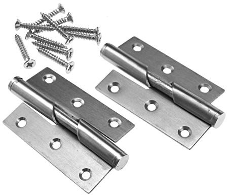 2X 1 Pair 3/76mm Stainless Steel Rising Butt Handed Lift Off Door Hinge (Right Hand)