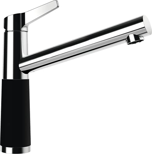 SCHOCK Robinet de cuisine SC-510 Night - Robinet noir haute pression CRISTALITE avec bec fixe et connecteurs standard