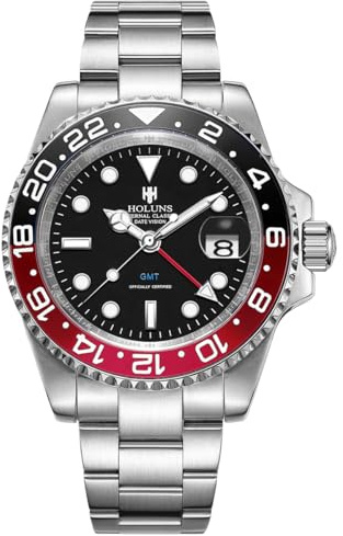 Luxury Men's GMT Automatic Watch Sapphire Waterproof Stainless Steel Luminous Business Watch