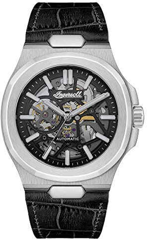 Ingersoll 1892 The Catalina Herren-Automatikuhr, 42 mm, mit skelettiertem Zifferblatt und Lederarmband