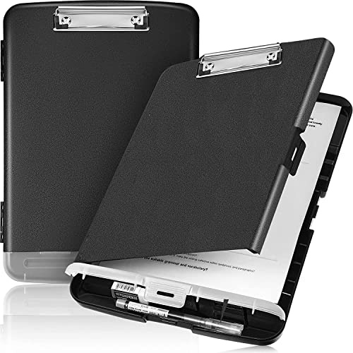 Xndryan Klemmbrett Aufbewahrungsbox Kunststoff A4 Klemmbrett Fall Heavy Duty Klemmbretter mit Stifthalter, ideal für Schule, Büro, medizinisches Personal